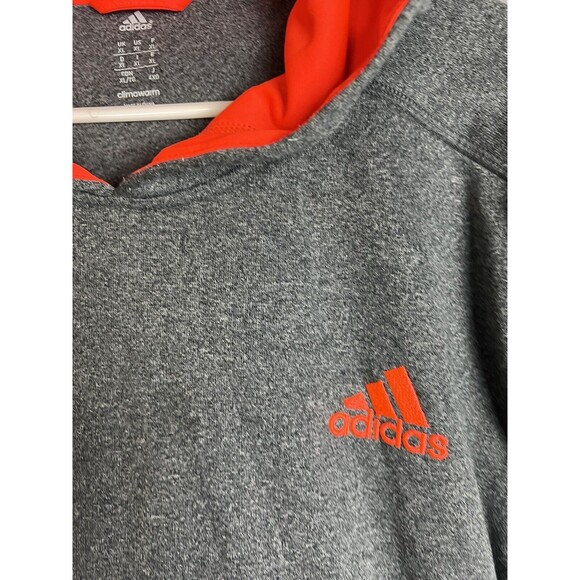 Adidas Ultimate Hoodie Long Sleeve Sweatshirt Men’s XL Grey & Orange Climawarm - Picture 5 of 10